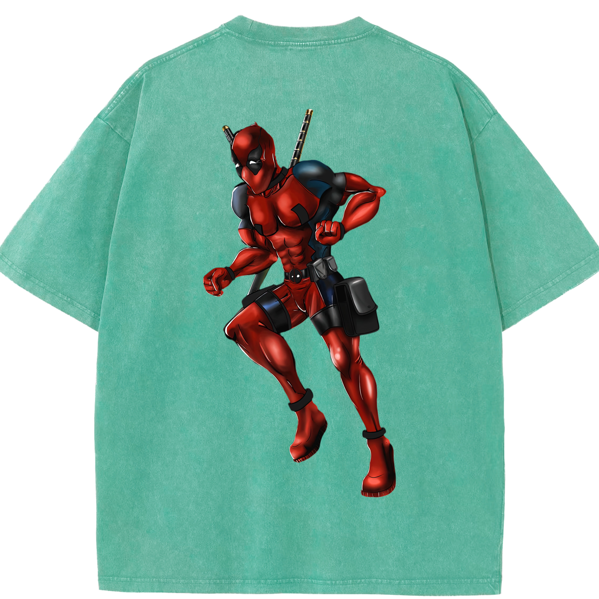 （画像用） Deadpool デッドプール 綿100% ヴィンテージ風 半袖Tシャツ（背面プリント）